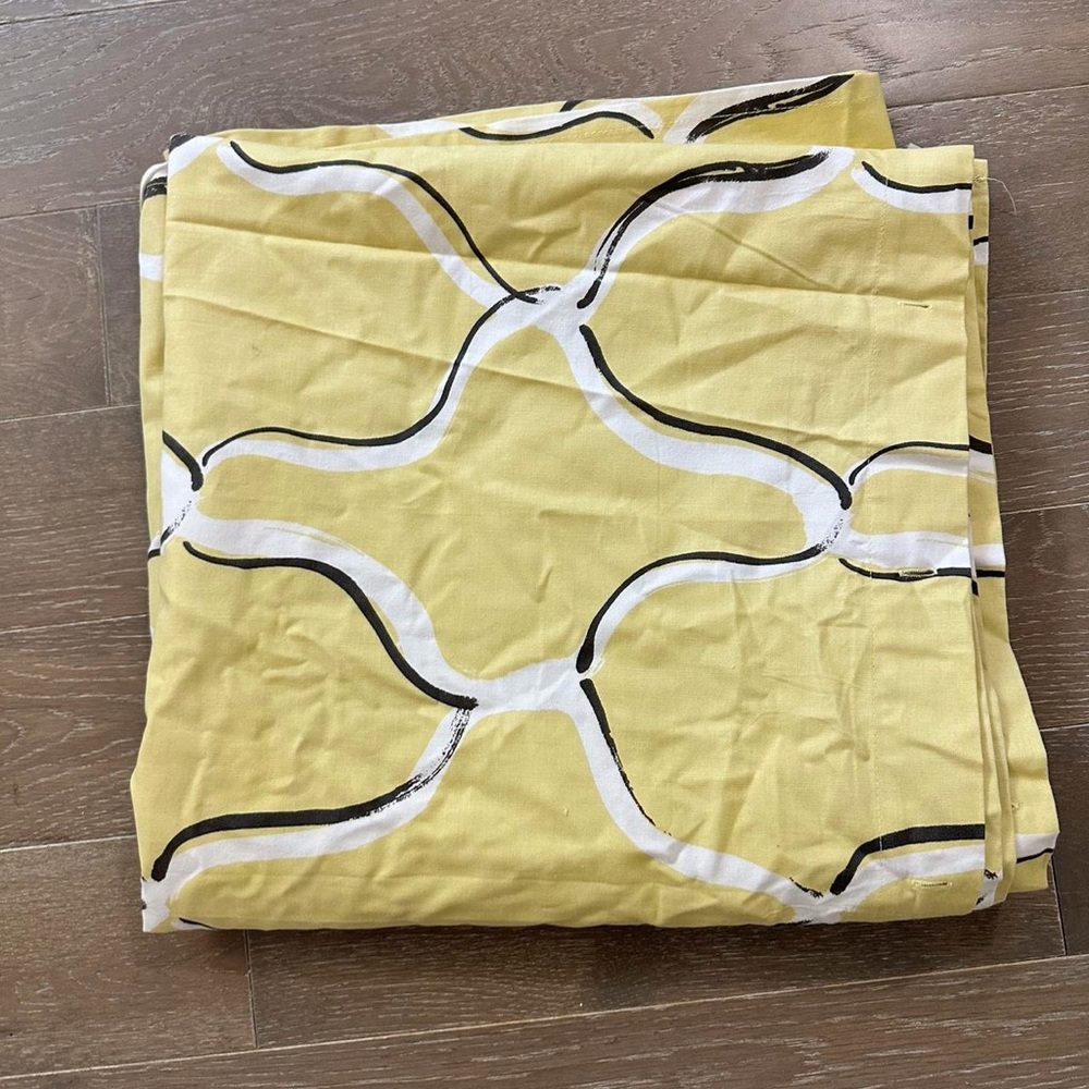 West elm Citron Ogee yellow fabric shower curtain - single panel